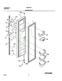 03 - Freezer Door parts for Frigidaire Refrigerator FRS23BH5CW0 from AppliancePartsPros.com