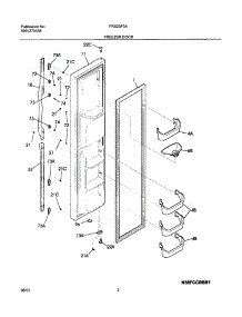 03 - Freezer Door parts for Frigidaire Refrigerator FRS23F5AQ6 from AppliancePartsPros.com