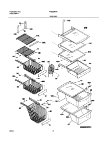 09 - Shelves parts for Frigidaire Refrigerator FRS23F5AQ4 from AppliancePartsPros.com