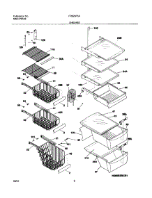 09 - Shelves parts for Frigidaire Refrigerator FRS23F5AQ6 from AppliancePartsPros.com