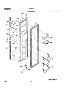 03 - Freezer Door parts for Frigidaire Refrigerator FRS23H7CB0 from AppliancePartsPros.com