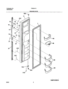 03 - Freezer Door parts for Frigidaire Refrigerator FRS23H7CQ1 from AppliancePartsPros.com