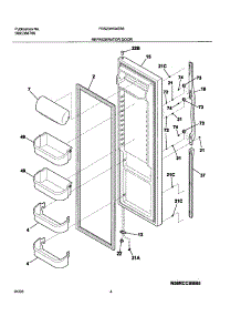05 - Refrigerator Door parts for Frigidaire Refrigerator FRS23H5ASB6 from AppliancePartsPros.com