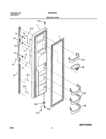03 - Freezer Door parts for Frigidaire Refrigerator FRS23KF5CQ2 from AppliancePartsPros.com