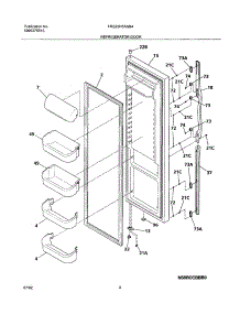 05 - Refrigerator Door parts for Frigidaire Refrigerator FRS23H5ASB4 from AppliancePartsPros.com