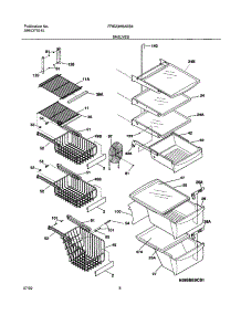 09 - Shelves parts for Frigidaire Refrigerator FRS23H5ASB4 from AppliancePartsPros.com
