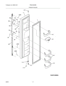 03 - Freezer Door parts for Frigidaire Refrigerator FRS23H5DSB0 from AppliancePartsPros.com
