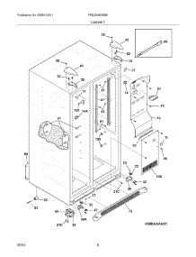 07 - Cabinet parts for Frigidaire Refrigerator FRS23H5DSB0 from AppliancePartsPros.com