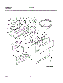 15 - Dispenser parts for Frigidaire Refrigerator FRS23HF5AQ2 from AppliancePartsPros.com
