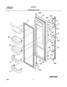 05 - Refrigerator Door parts for Frigidaire Refrigerator FRS23KF7AB2 from AppliancePartsPros.com