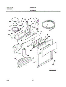 15 - Dispenser parts for Frigidaire Refrigerator FRS23KF7AB4 from AppliancePartsPros.com