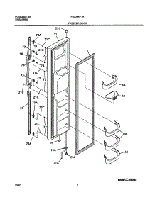 03 - Freezer Door parts for Frigidaire Refrigerator FRS23KF7AW2 from AppliancePartsPros.com