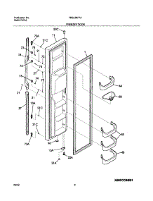 03 - Freezer Door parts for Frigidaire Refrigerator FRS23KF7AW5 from AppliancePartsPros.com