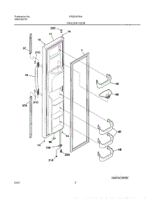 03 - Freezer Door parts for Frigidaire Refrigerator FRS23KR4AQ0 from AppliancePartsPros.com