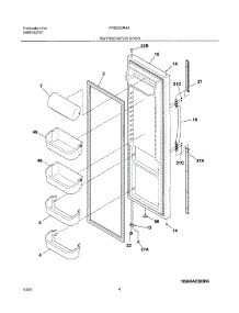 05 - Refrigerator Door parts for Frigidaire Refrigerator FRS23KR4AQ0 from AppliancePartsPros.com
