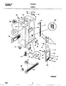 04 - Cabinet parts for Frigidaire Refrigerator FRS24WRCD4 from AppliancePartsPros.com