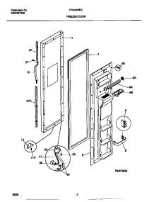 02 - Freezer Door parts for Frigidaire Refrigerator FRS24WRCD3 from AppliancePartsPros.com