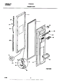02 - Freezer Door parts for Frigidaire Refrigerator FRS24XGCB3 from AppliancePartsPros.com