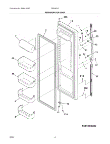 05 - Refrigerator Door parts for Frigidaire Refrigerator FRS26F4CB2 from AppliancePartsPros.com