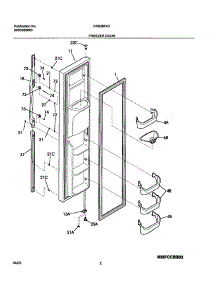 03 - Freezer Door parts for Frigidaire Refrigerator FRS26F4CW0 from AppliancePartsPros.com