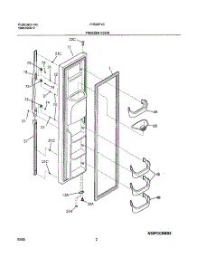 03 - Freezer Door parts for Frigidaire Refrigerator FRS26F4CW1 from AppliancePartsPros.com