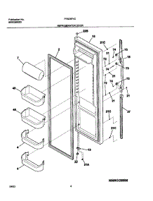 05 - Refrigerator Door parts for Frigidaire Refrigerator FRS26F4CW0 from AppliancePartsPros.com