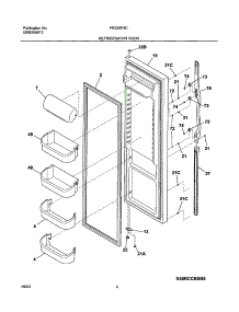05 - Refrigerator Door parts for Frigidaire Refrigerator FRS26F4CW1 from AppliancePartsPros.com