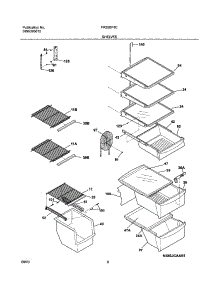 09 - Shelves parts for Frigidaire Refrigerator FRS26F4CW1 from AppliancePartsPros.com