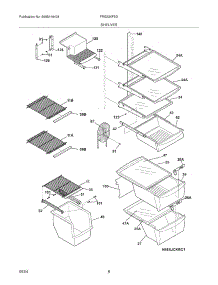 09 - Shelves parts for Frigidaire Refrigerator FRS23KF5DW2 from AppliancePartsPros.com