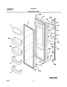 05 - Refrigerator Door parts for Frigidaire Refrigerator FRS23KF7AW4 from AppliancePartsPros.com