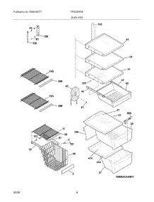 09 - Shelves parts for Frigidaire Refrigerator FRS23KF6EW2 from AppliancePartsPros.com