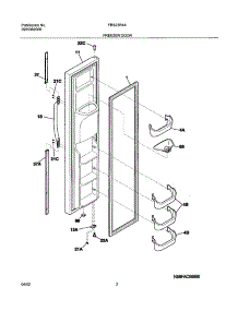 03 - Freezer Door parts for Frigidaire Refrigerator FRS23R4AB4 from AppliancePartsPros.com