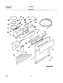 15 - Dispenser parts for Frigidaire Refrigerator FRS23R4AQ4 from AppliancePartsPros.com