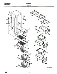05 - Shelves parts for Frigidaire Refrigerator FRS22ZGHW2 from AppliancePartsPros.com