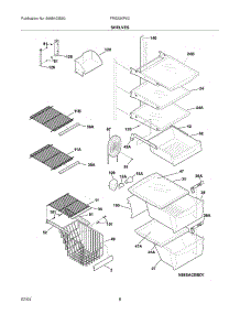 09 - Shelves parts for Frigidaire Refrigerator FRS23KF6CB2 from AppliancePartsPros.com