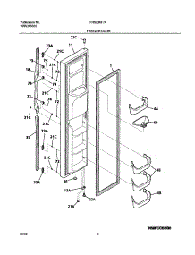 03 - Freezer Door parts for Frigidaire Refrigerator FRS23KF7AQ3 from AppliancePartsPros.com