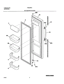 05 - Refrigerator Door parts for Frigidaire Refrigerator FRS23R4AB7 from AppliancePartsPros.com