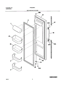 05 - Refrigerator Door parts for Frigidaire Refrigerator FRS23R4AW6 from AppliancePartsPros.com