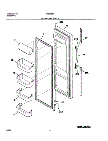 05 - Refrigerator Door parts for Frigidaire Refrigerator FRS23R4CQ0 from AppliancePartsPros.com