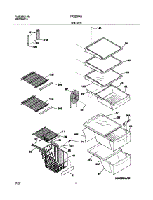 09 - Shelves parts for Frigidaire Refrigerator FRS23R4AW4 from AppliancePartsPros.com