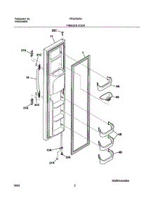 03 - Freezer Door parts for Frigidaire Refrigerator FRS23W3AQ9 from AppliancePartsPros.com