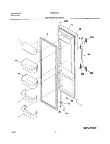 05 - Refrigerator Door parts for Frigidaire Refrigerator FRS23W3AW1 from AppliancePartsPros.com