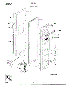 02 - Freezer Door parts for Frigidaire Refrigerator FRS23ZTJB1 from AppliancePartsPros.com