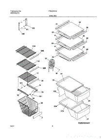 09 - Shelves parts for Frigidaire Refrigerator FRS23W3AW1 from AppliancePartsPros.com