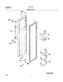 03 - Freezer Door parts for Frigidaire Refrigerator FRS23W3AQ6 from AppliancePartsPros.com
