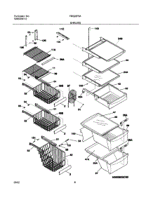 09 - Shelves parts for Frigidaire Refrigerator FRS26F5AW1 from AppliancePartsPros.com