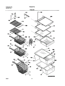 09 - Shelves parts for Frigidaire Refrigerator FRS26HF5AB1 from AppliancePartsPros.com