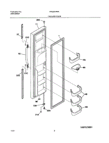 03 - Freezer Door parts for Frigidaire Refrigerator FRS26HR4AW1 from AppliancePartsPros.com