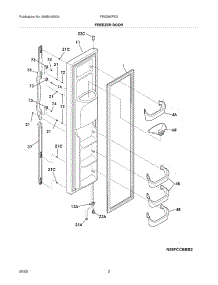 03 - Freezer Door parts for Frigidaire Refrigerator FRS26KF5DB7 from AppliancePartsPros.com