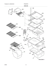 09 - Shelves parts for Frigidaire Refrigerator FRS26KF5DB7 from AppliancePartsPros.com